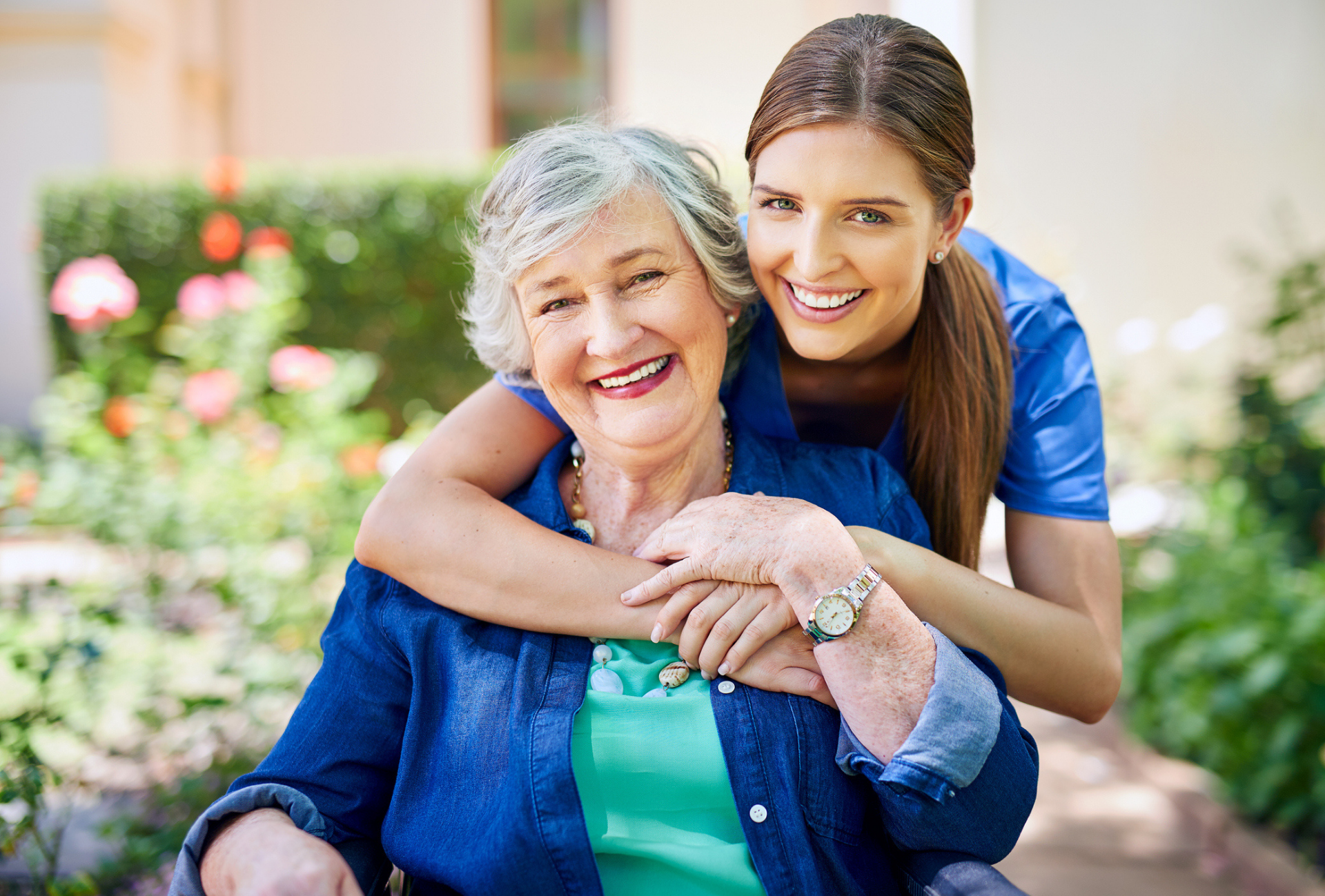 Caregiver with senior