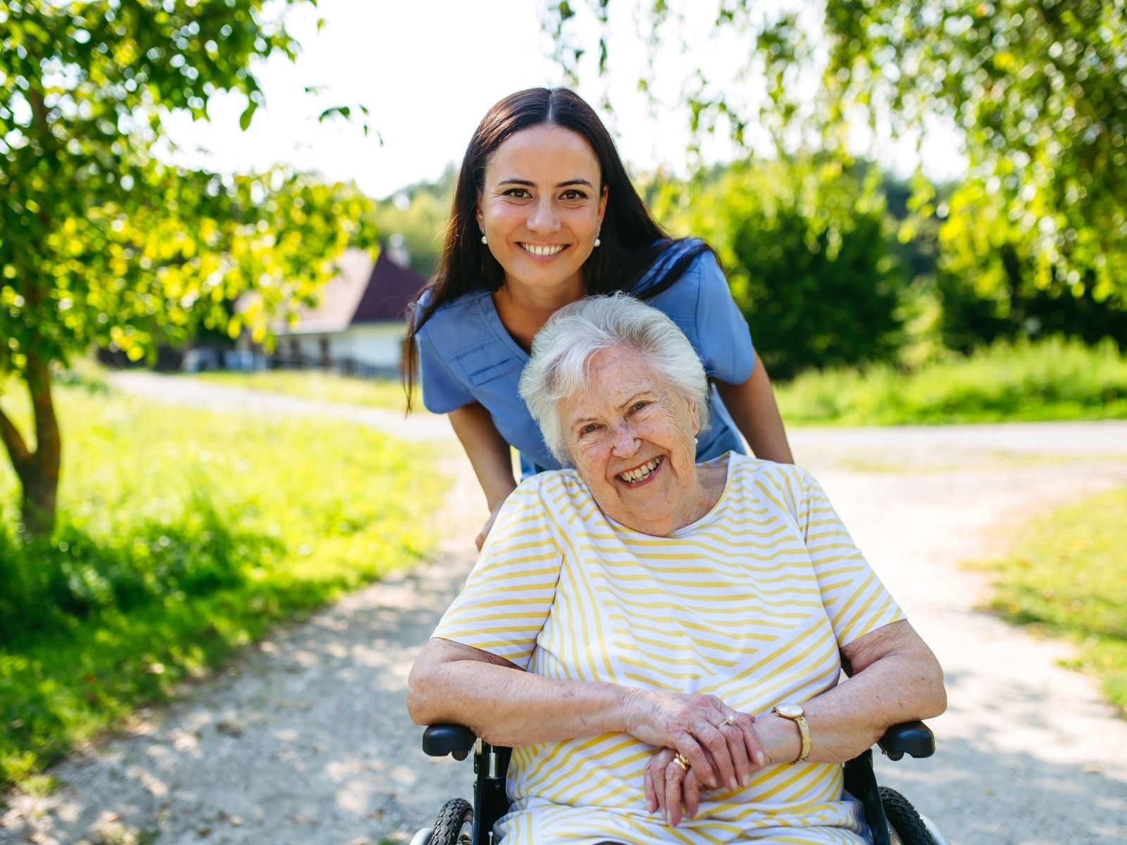 Dementia trained caregivers assisting a resident