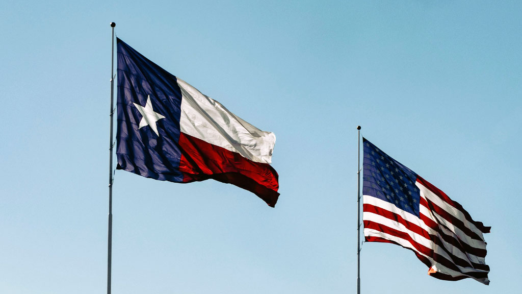 Texas and American flag