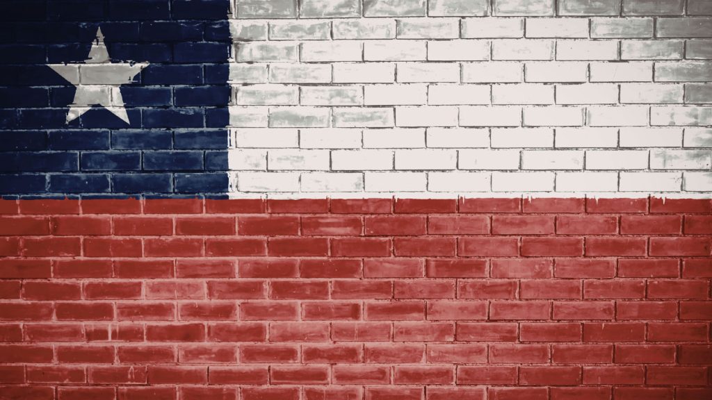 Texas flag brick wall