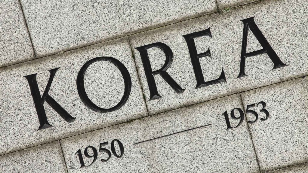 Korean War date in stone