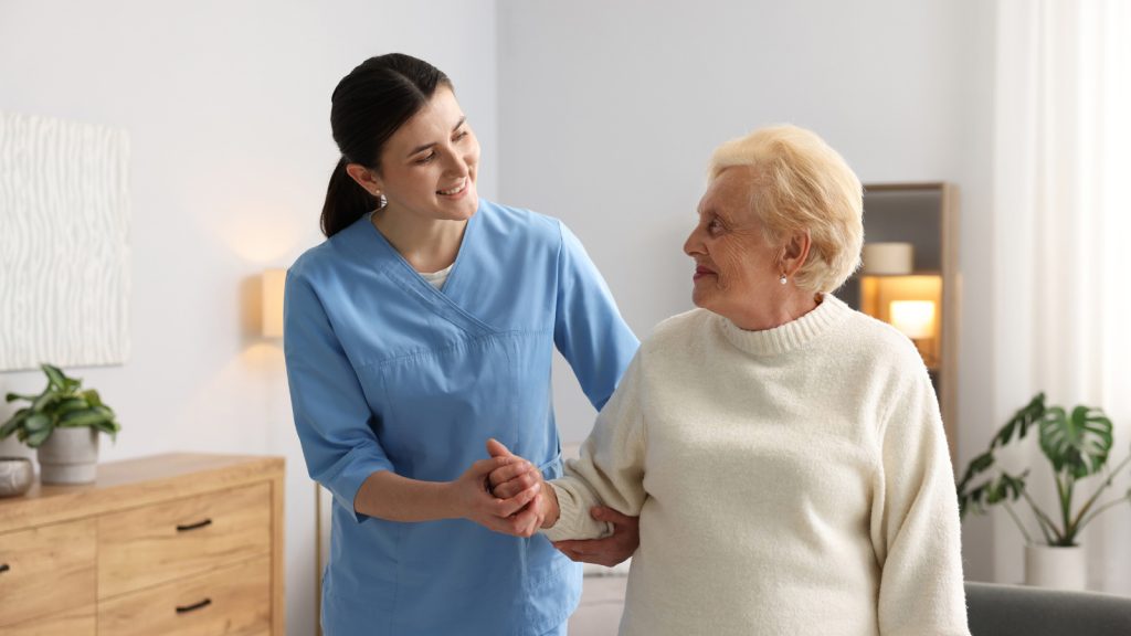 Caregiver with elderly woman