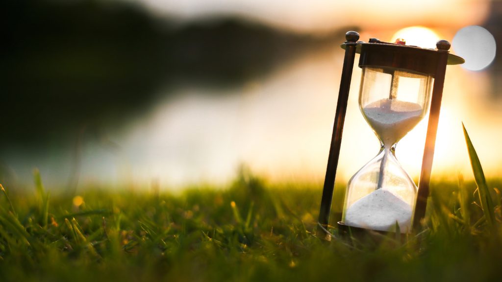 Hourglass in sand