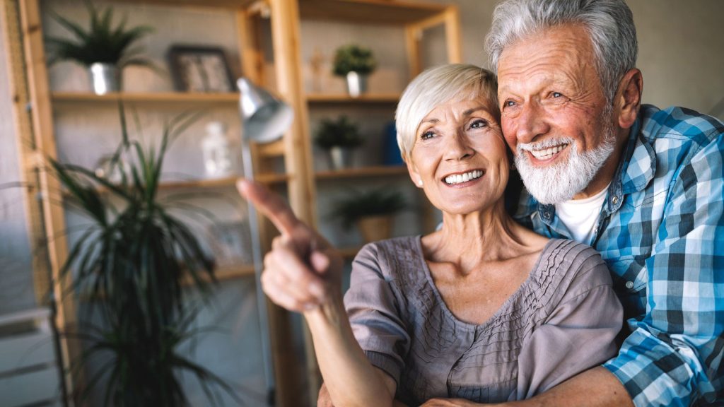 Senior couple smiling