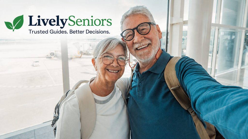 Senior couple at airport
