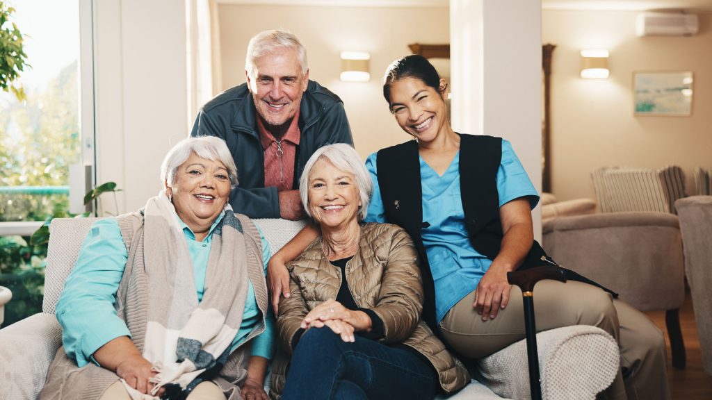 Seniors with a caregiver